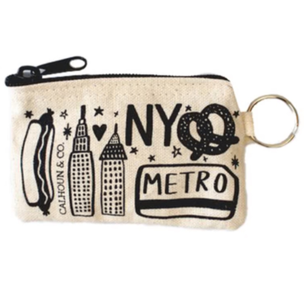 New York Zip Coin Pouch - Canvas NWT